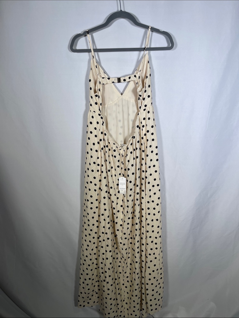 Abercrombie & Fitch Cream Maxi Dress with Black Polka Dot - Picture 6 of 8